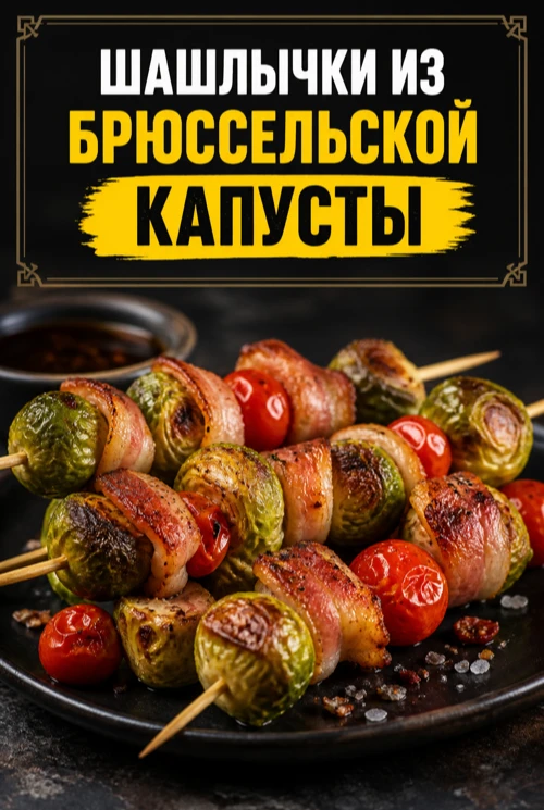 ШАШЛЫЧКИ БРЮССЕЛЬСКАЯ КАПУСТЫ С БЕКОНОМ НА СКОВОРОДЕ