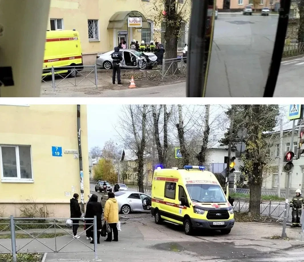 Машина врезалась в жилой дом в Ангарске