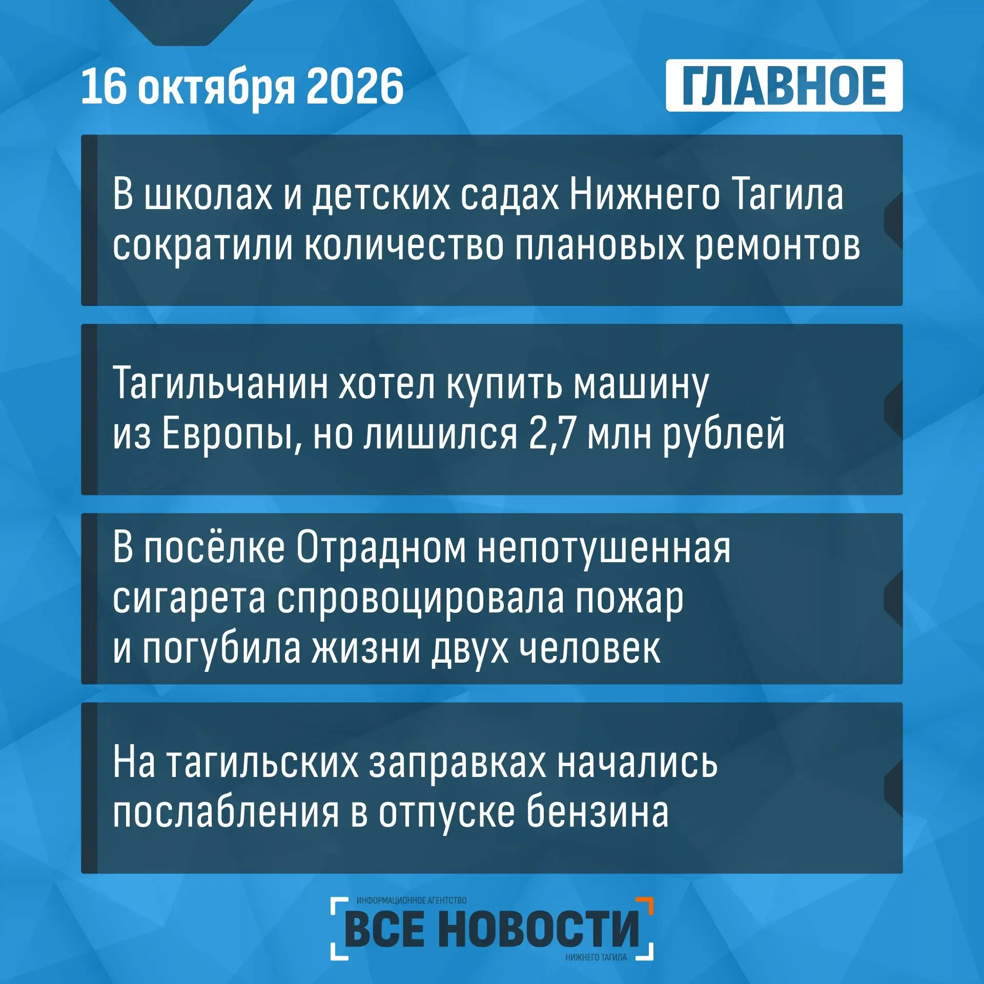 Что случилось за день - коротко: