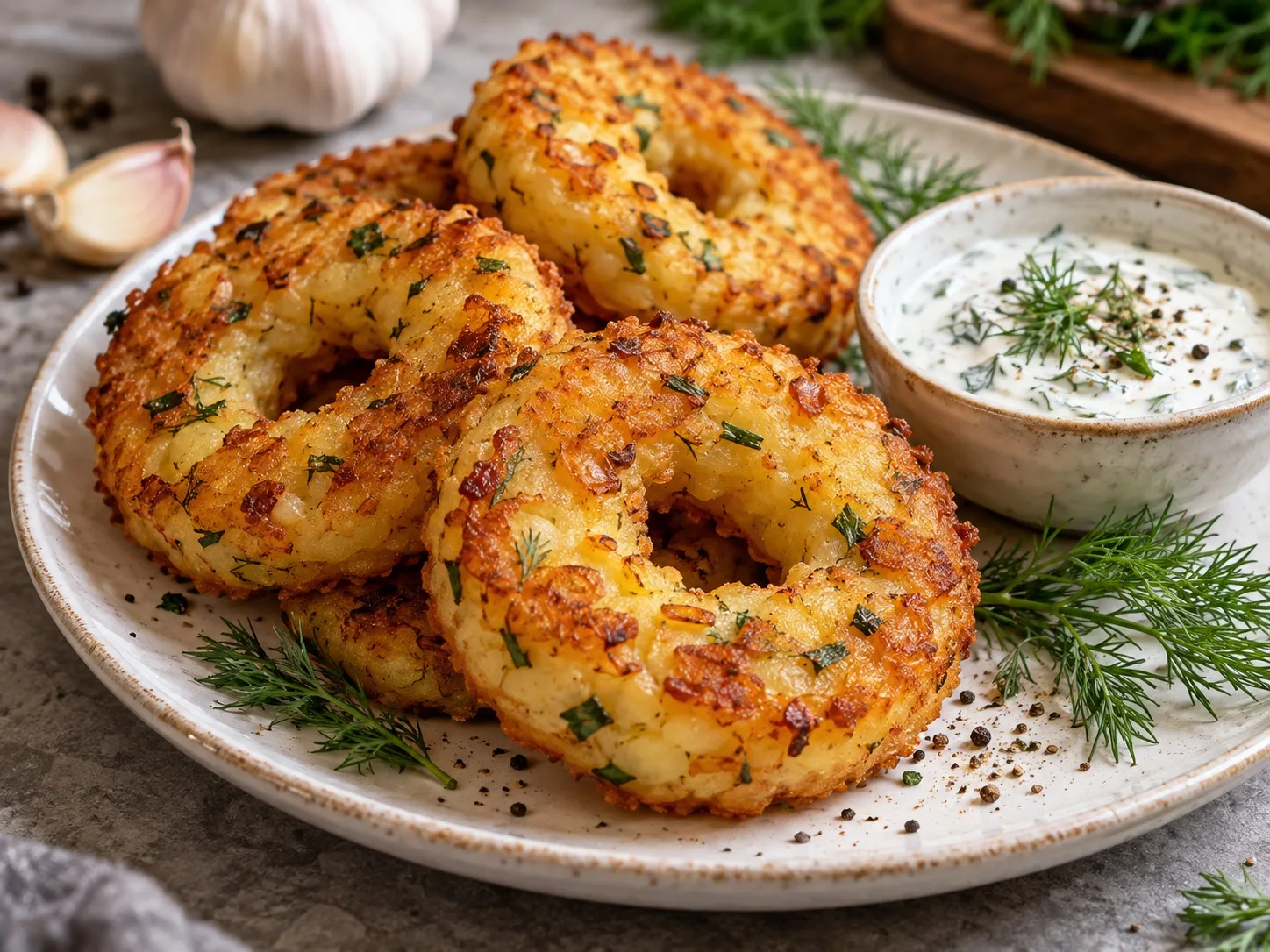🥔🧅 ХРУСТЯЩИЕ КАРТОФЕЛЬНЫЕ КОЛЬЦА С ЛУКОМ И ЧЕСНОКОМ 😍🔥