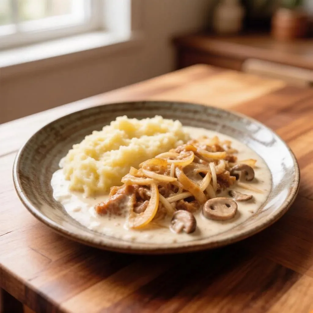 🍲 Печень по-строгановски — нежность в сливочном соусе!