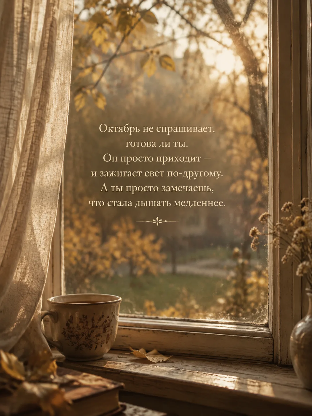 Задержитесь на минуту. Посмотрите, какой сегодня свет.