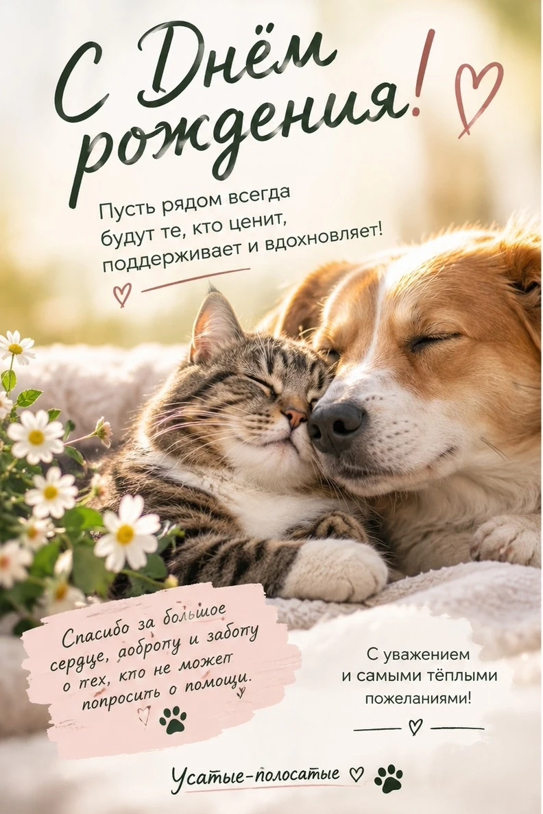 🎂🐾 Сегодня мы хотим поздравить с Днём рождения, Марию!