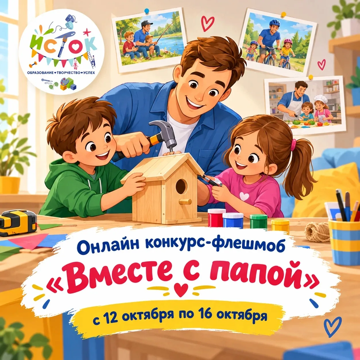 🎉 Запускаем онлайн‑конкурс креативных фотографий «Вместе с папой»! 🎉