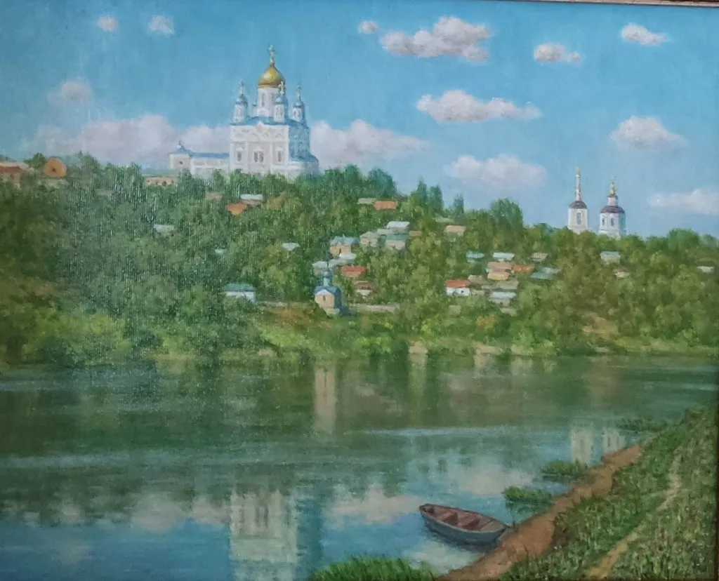 Красивый елецкий пейзаж на картине художника Владимира Яковлевича Судавного.