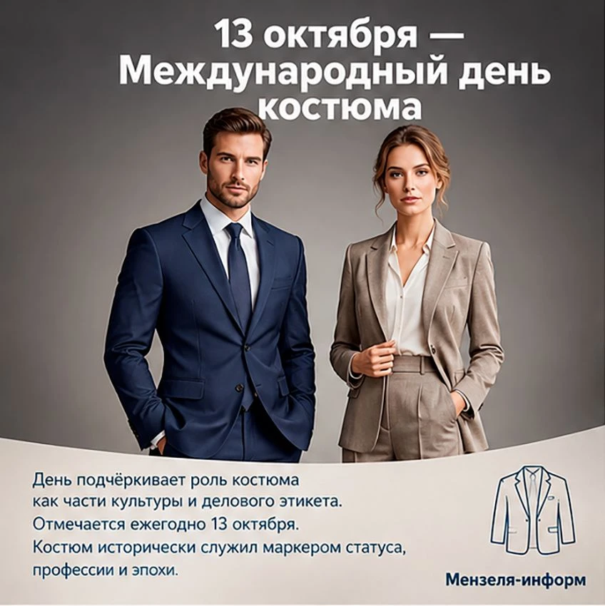 13 октября отмечают Международный день костюма — праздник элегантности, традиций и дело...
