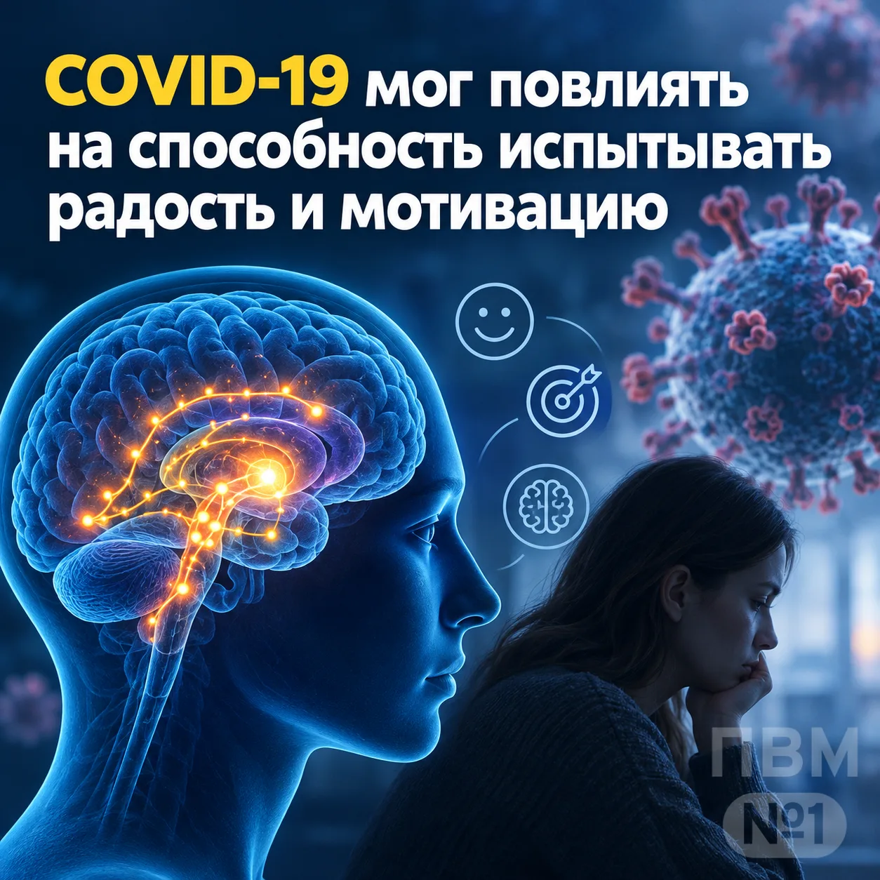 🧠 COVID-19 мог повлиять на способность испытывать радость и мотивацию