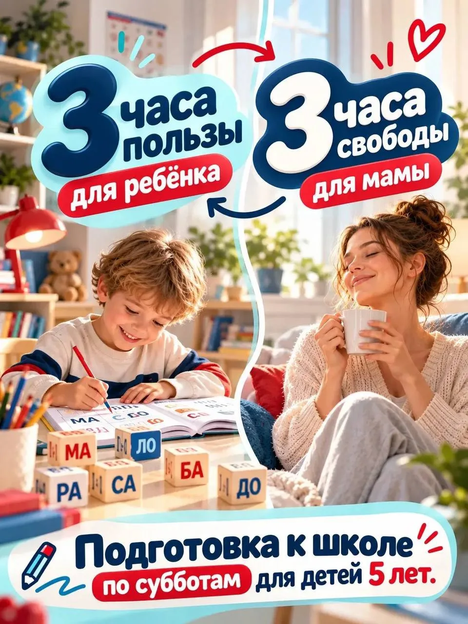 🎓 СУББОТНЯЯ ШКОЛА ДЛЯ ДОШКОЛЯТ 5 ЛЕТ