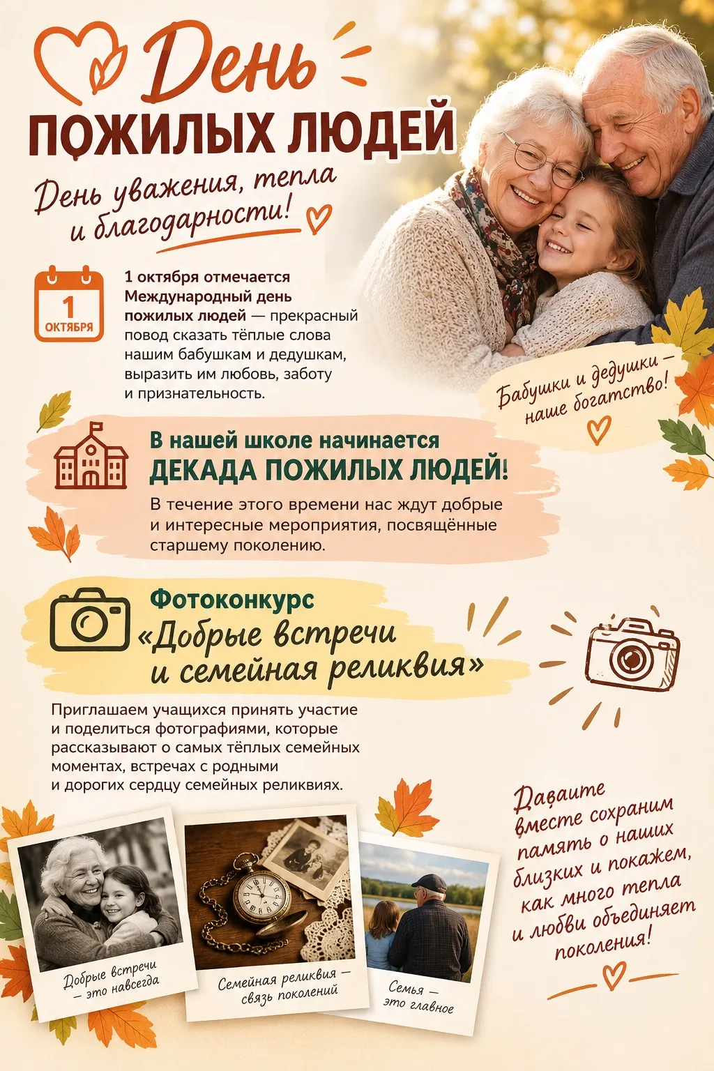 🌷 День пожилых людей — день уважения, тепла и благодарности!