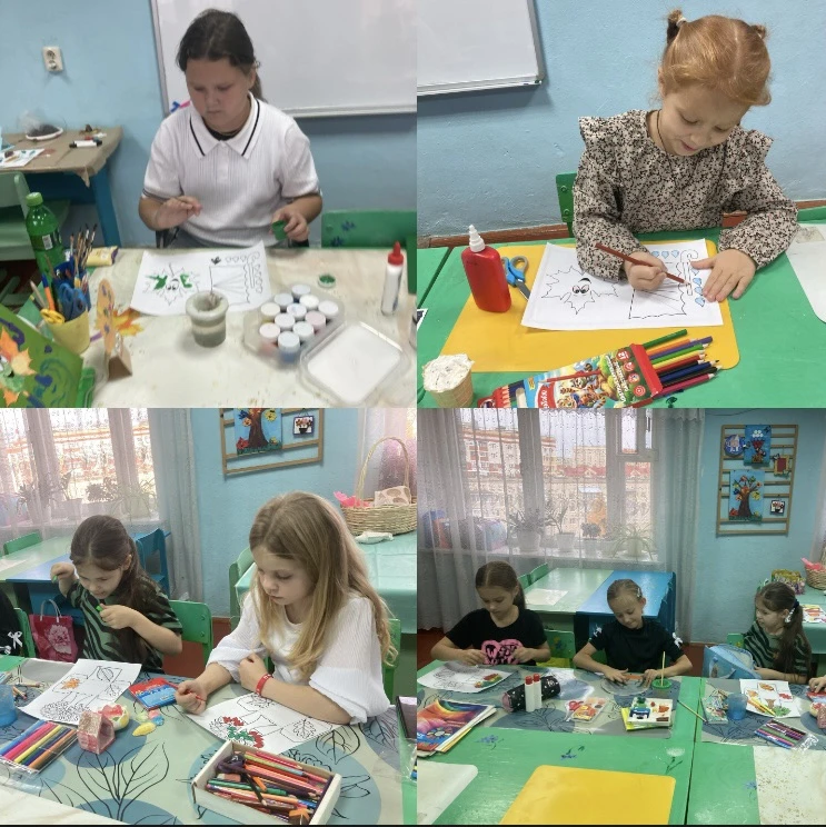 Творческие работы в технике аппликация на осеннюю тему 🍁☔️🌳