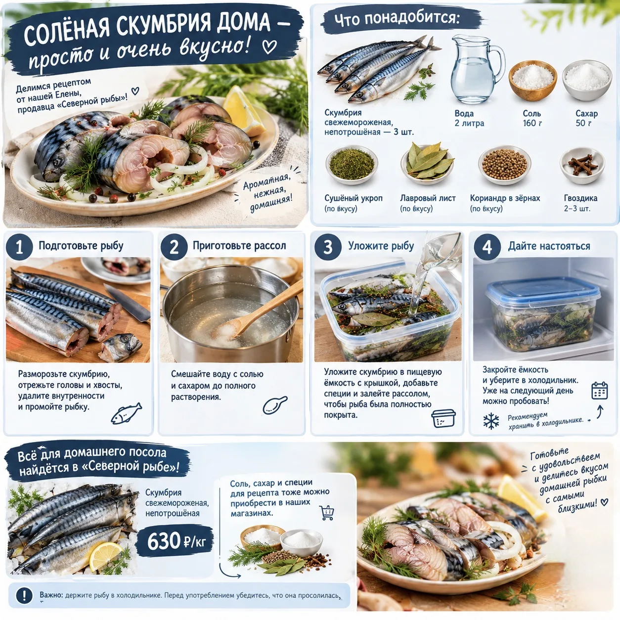 🐟 СОЛЁНАЯ СКУМБРИЯ ДОМА — ПРОСТО И ОЧЕНЬ ВКУСНО! 😍
