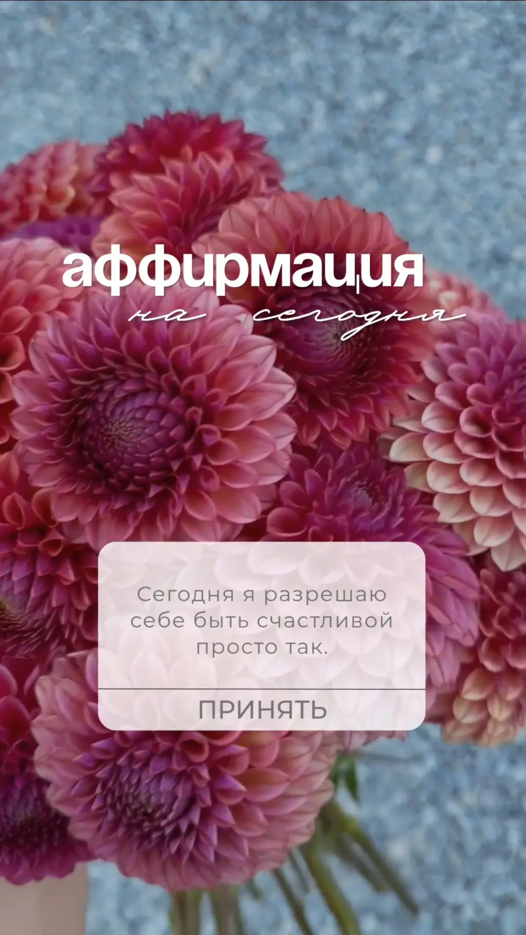 Сегодня я разрешаю себе быть счастливой просто так.