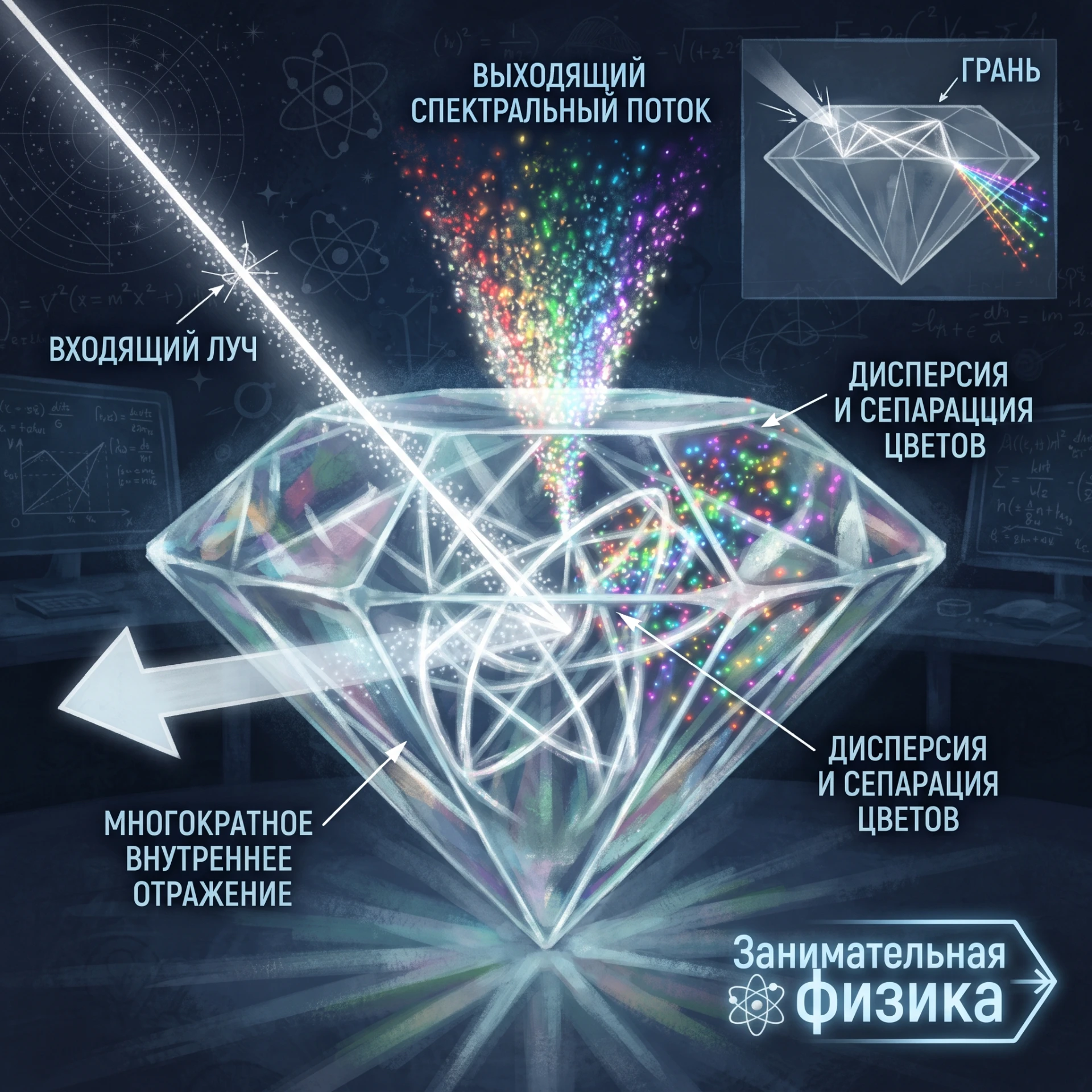 🔍 Почему алмаз так сильно сверкает и переливается?