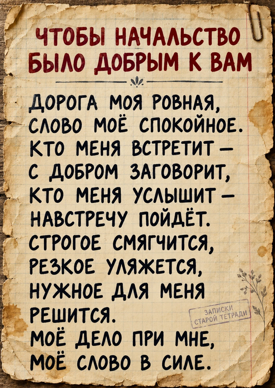 ЧТОБЫ НАЧАЛЬСТВО БЫЛО ДОБРЫМ К ВАМ