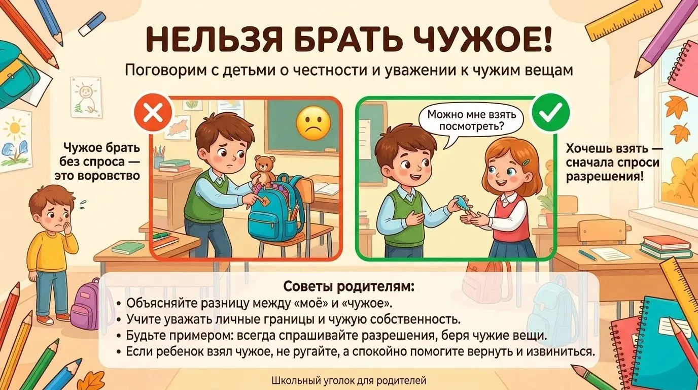 ❌Чужие вещи брать нельзя — это правонарушение💥