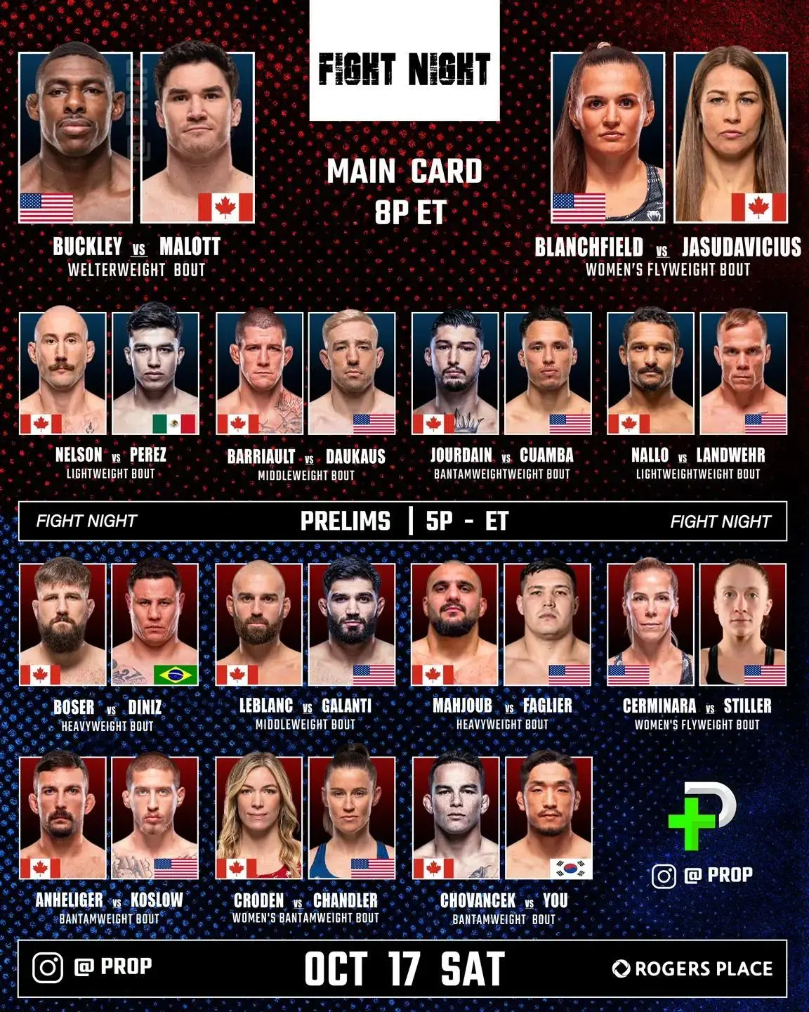 ⚡ #UFCEdmonton • 18 октября в 00:00 (мск) • Главный кард в 03:00 (мск).