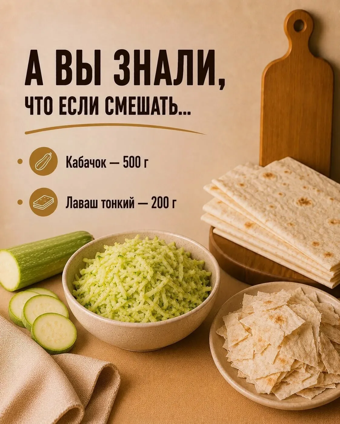 НЕЖНЫЙ ЛЕНИВЫЙ ПИРОГ ИЗ ЛАВАША С КАБАЧКОМ И СЫРОМ 🤍