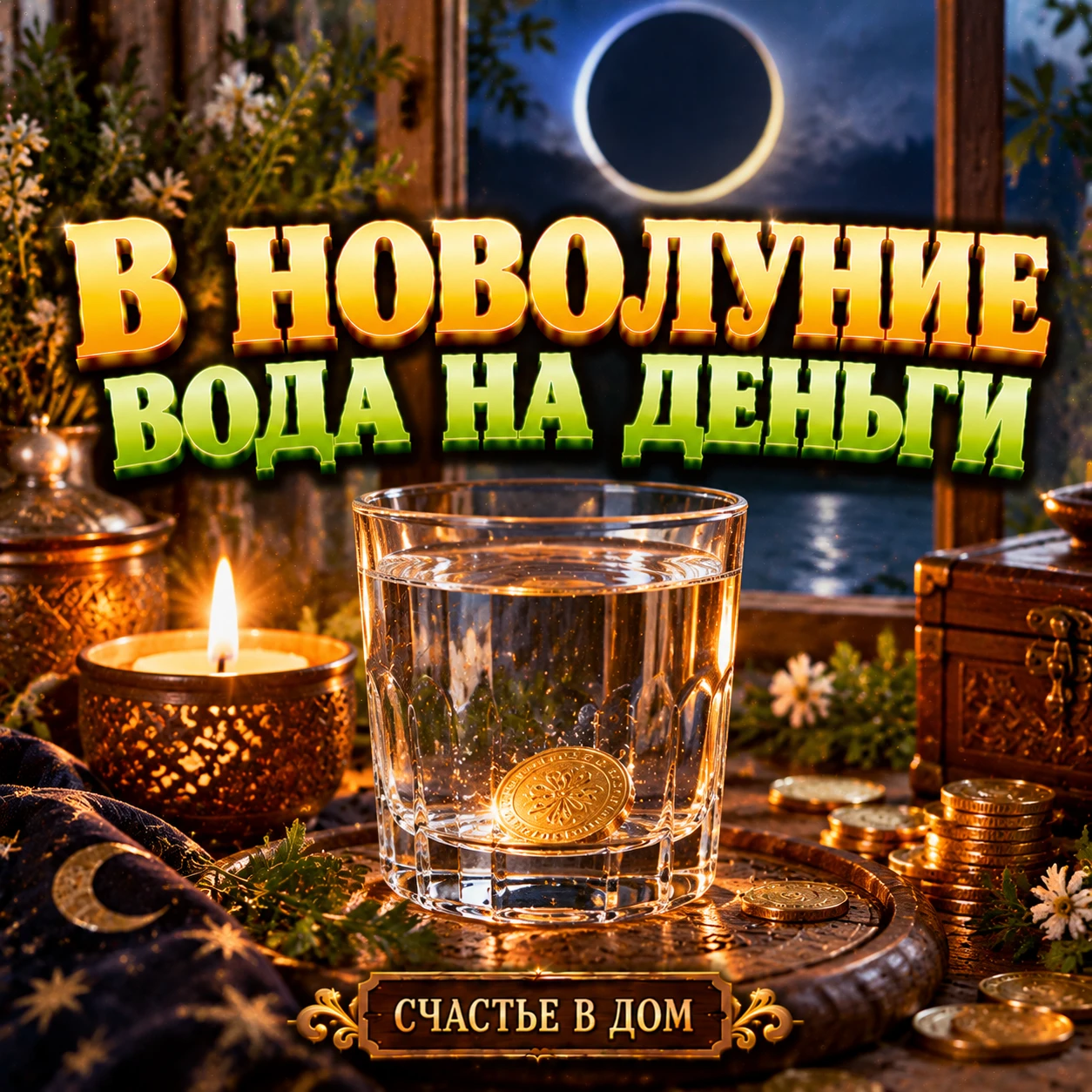 🌑 В НОВОЛУНИЕ — МОНЕТА В ВОДЕ НА ДОСТАТОК