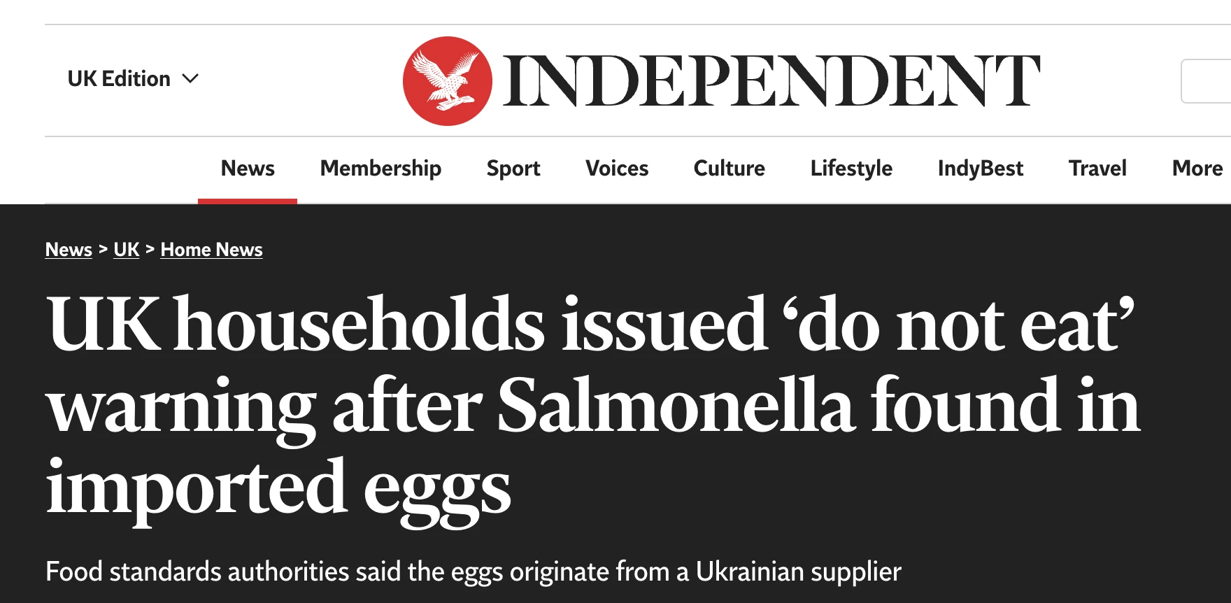 В Британии экстренно изымают украинские яйца из-за вспышки сальмонеллы.