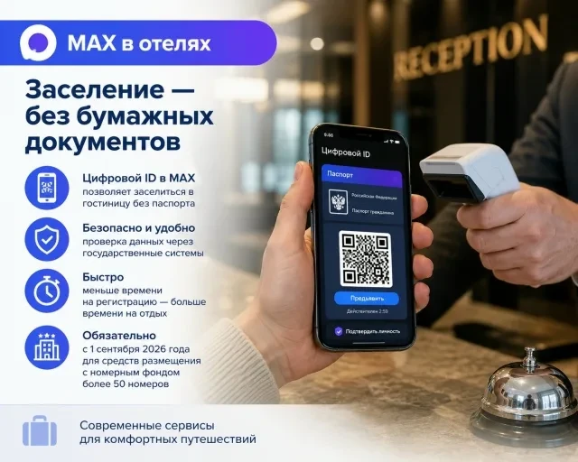 Заселение в гостиницу через «МАКС»: как работает цифровой ID для отелей