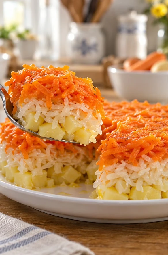 КВАШЕНАЯ КАПУСТА С КАРТОФЕЛЕМ И МОРКОВЬЮ: ЦВЕТНЫЕ СЛОИ ОСТАЮТСЯ РАЗНЫМИ