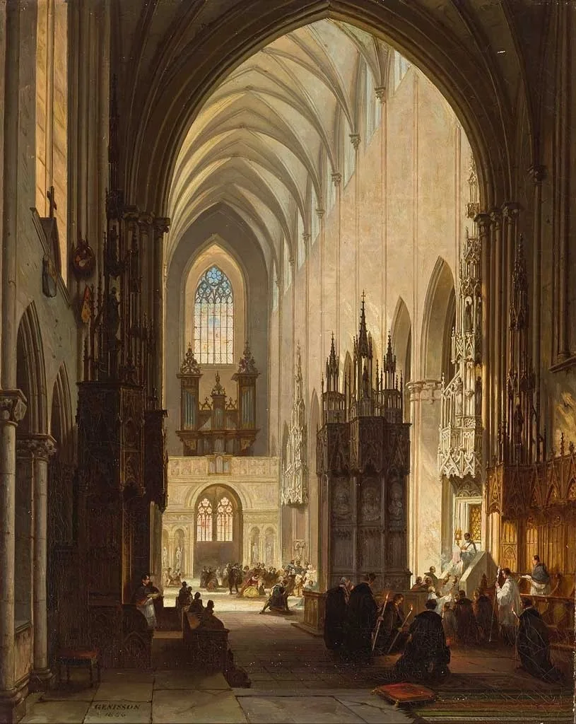 "Интерьер готического собора", 1856 г.