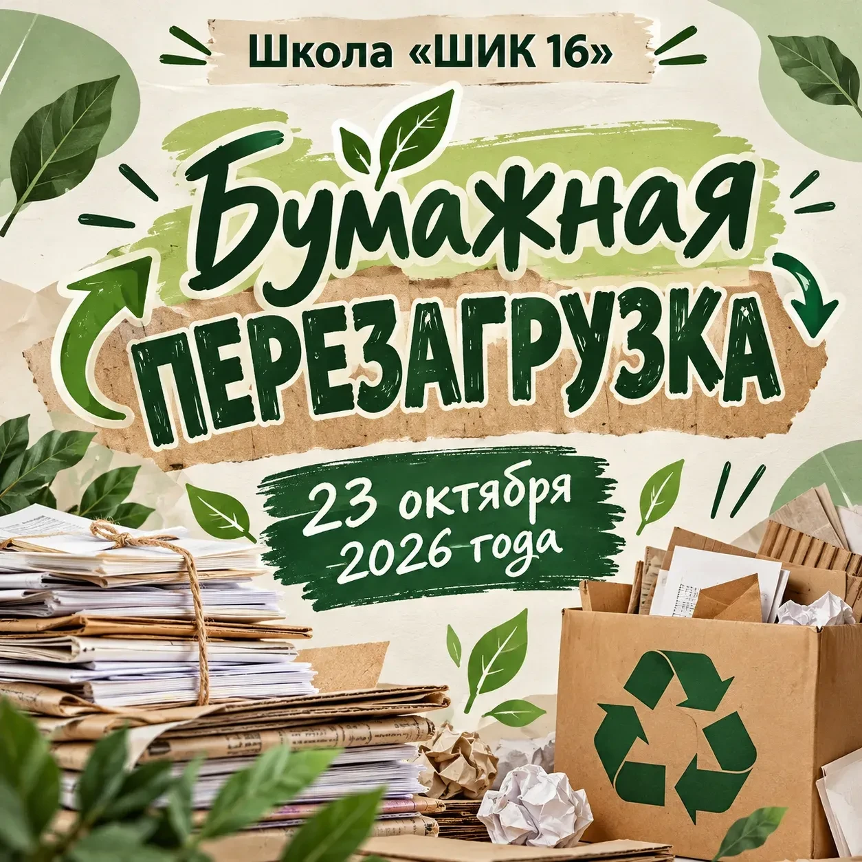 ♻️ #БУМАЖНАЯ_ПЕРЕЗАГРУЗКА в ШИК 16!