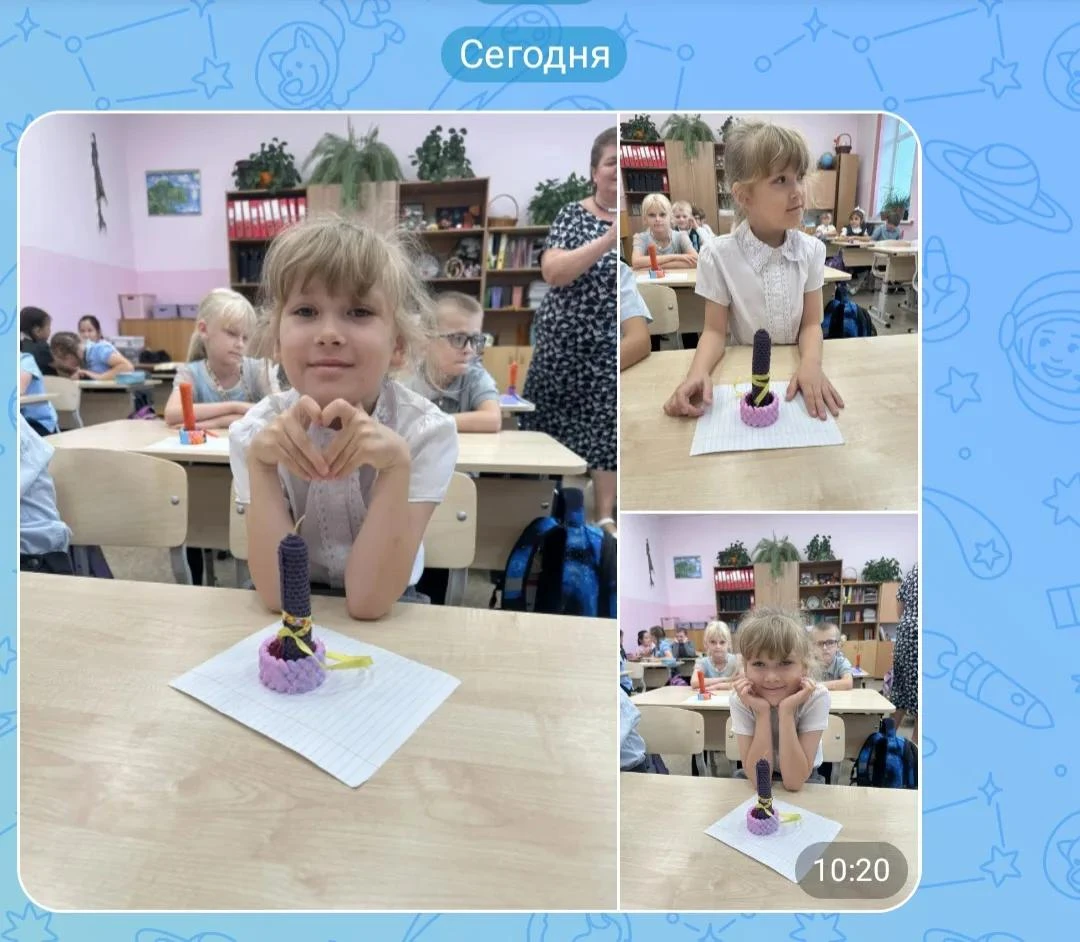 Прислали фото Вики из школы🥰