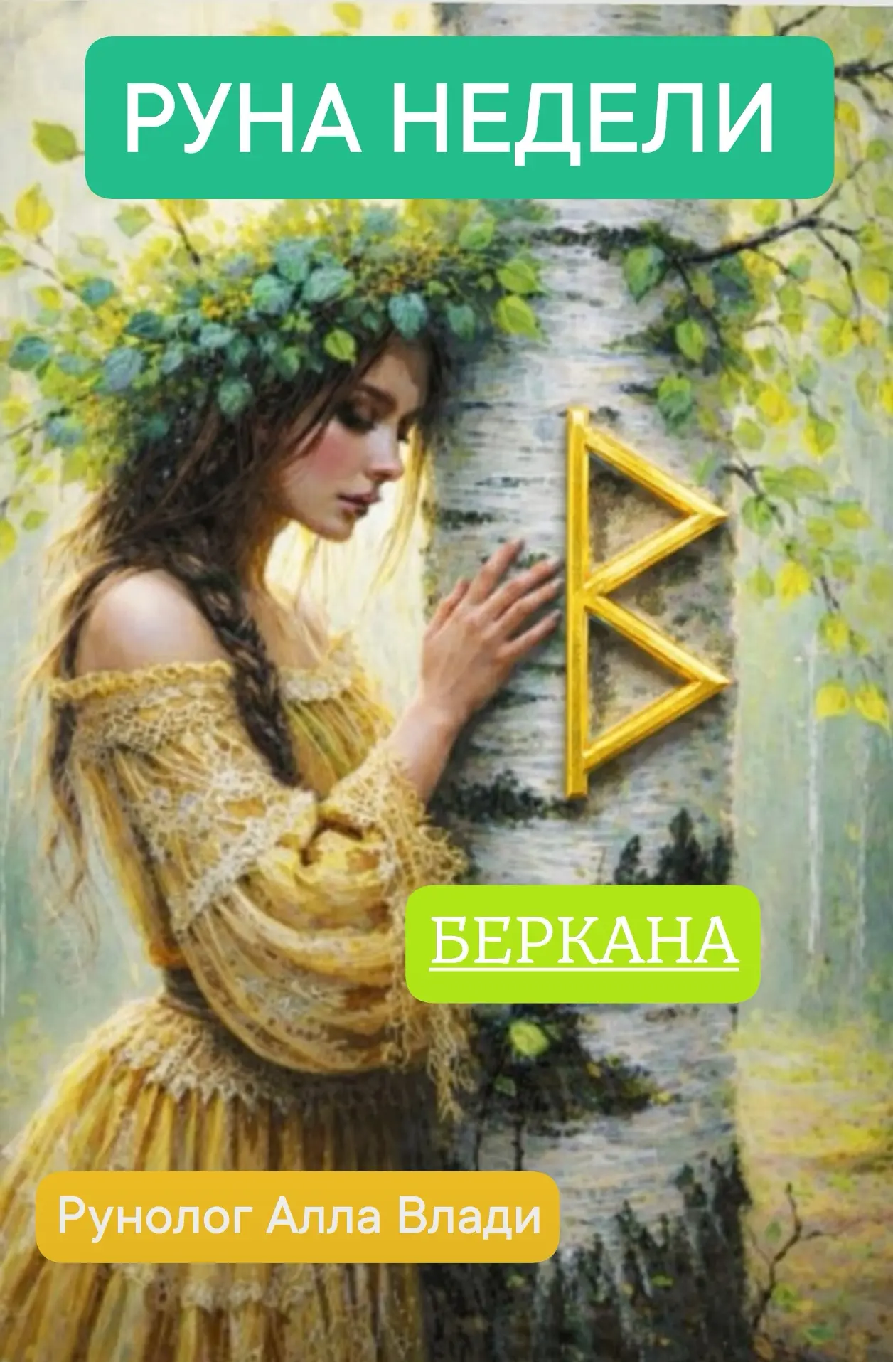 💚 Руна недели: БЕРКАНА — Берёза. Рост. Плодородие. Забота.