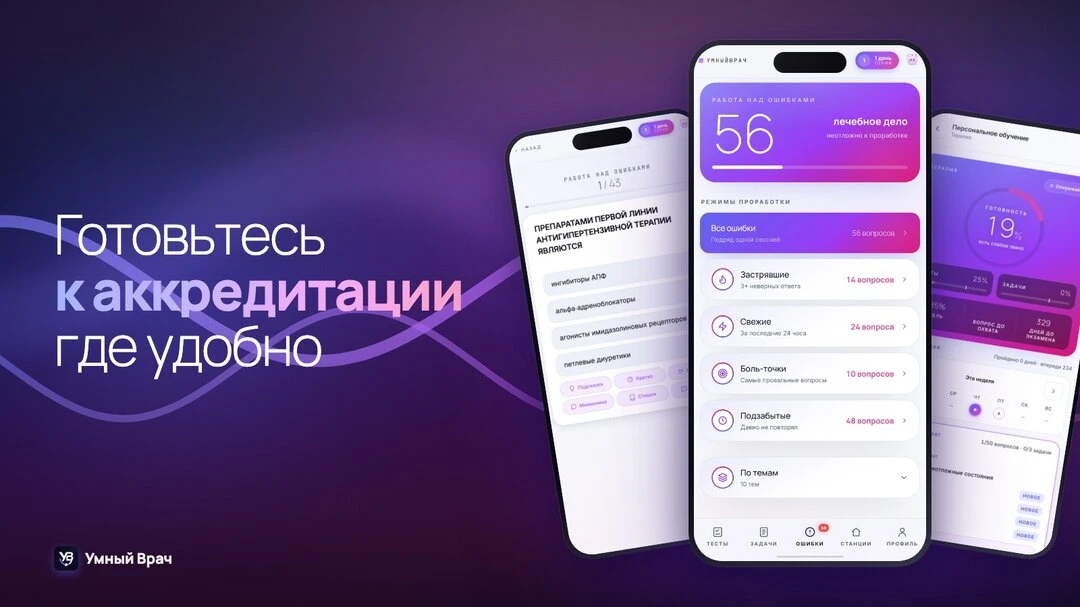 Аккредитация врачей: тесты с ИИ-разбором