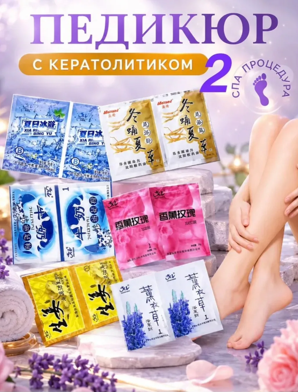 СПА-набор для педикюра с кератолитиком 2 вида