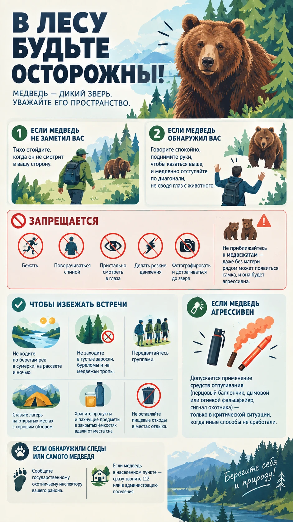 🐻Что делать при встрече с медведем?