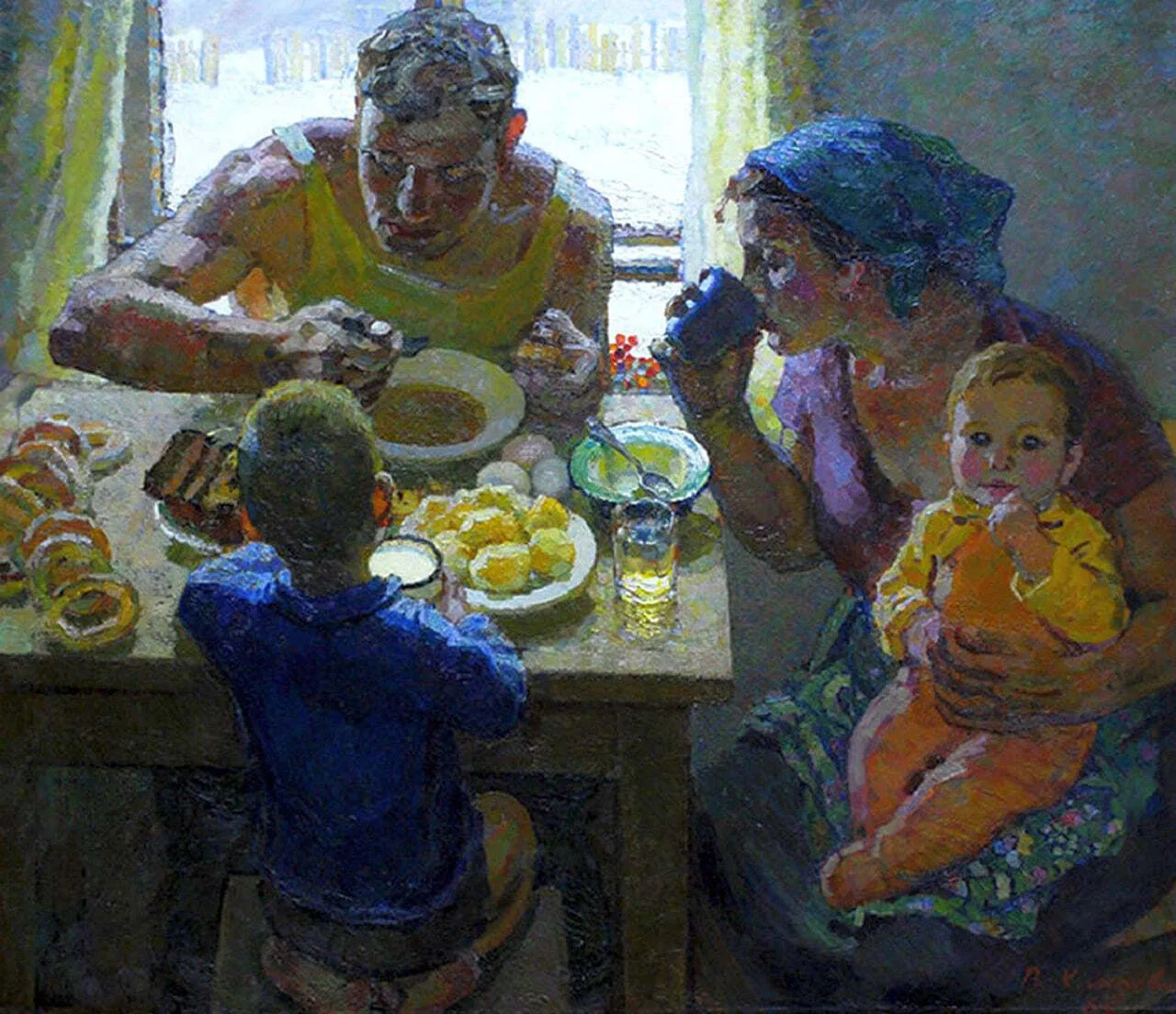 🎨 Застывшее время: Тепло семейного обеда