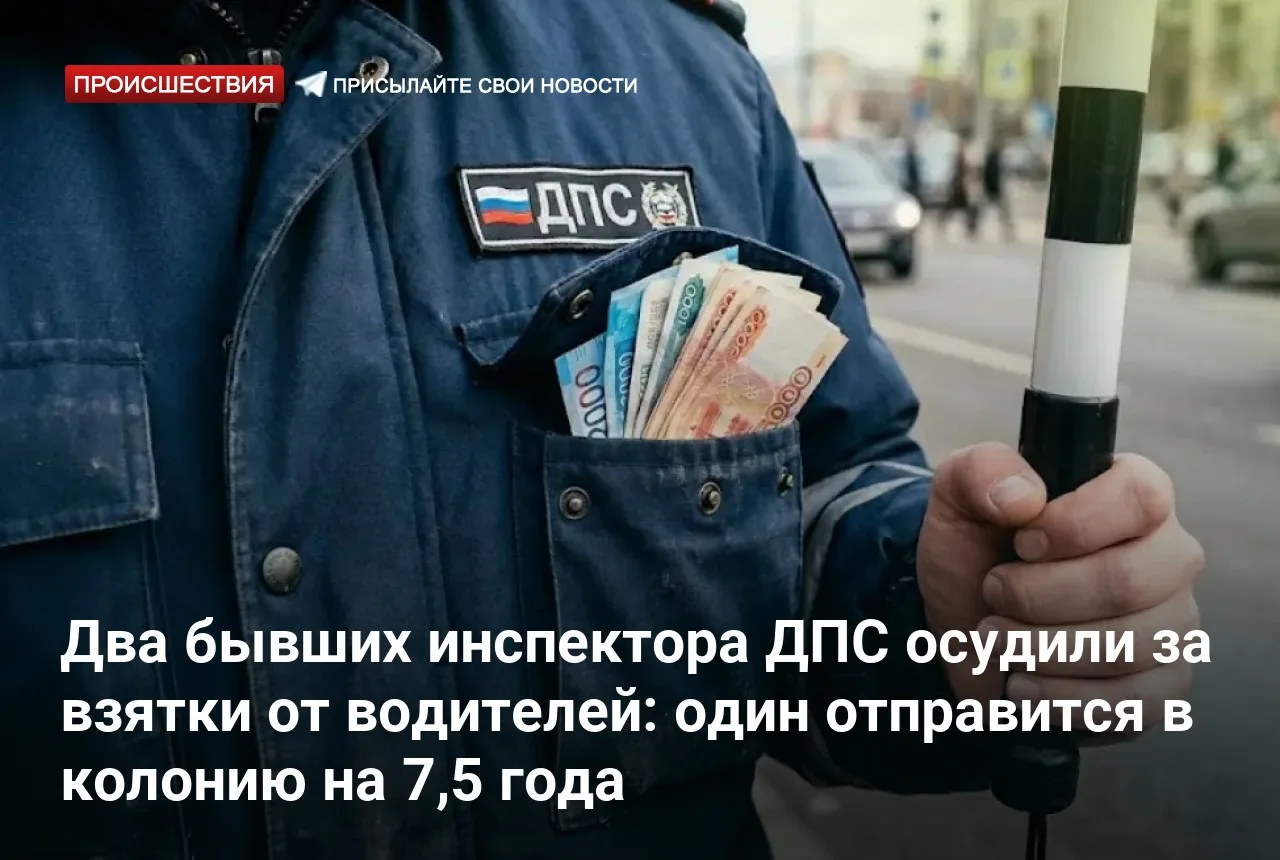 Два бывших инспектора ДПС осудили за взятки от водителей: один отправится в колонию на ...