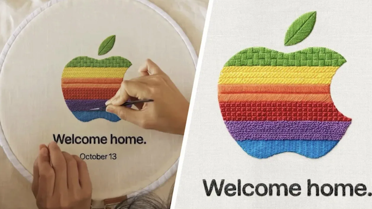 В анонсе Apple - Welcome Home (13 октября) - культовый радужный логотип 1977 года возро...