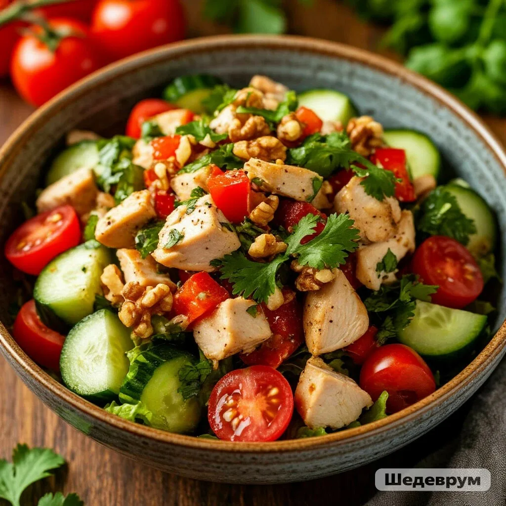 САЛАТ «ТБИЛИСИ» — ЯРКИЙ ВКУС ГРУЗИИ БЕЗ МАЙОНЕЗА! 🥗🌶️✨