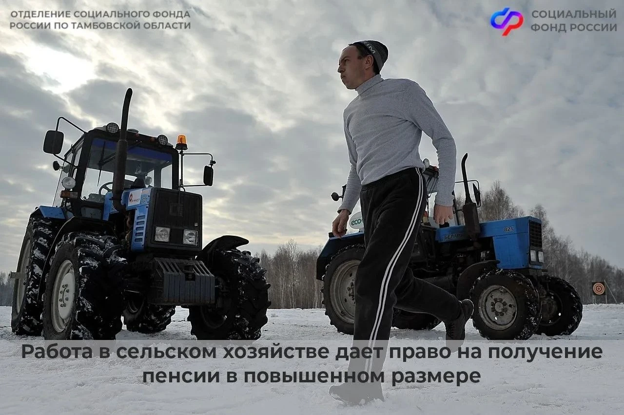 Каждый тридцатый житель Тамбовской области получает повышенную пенсию за работу в сельс...