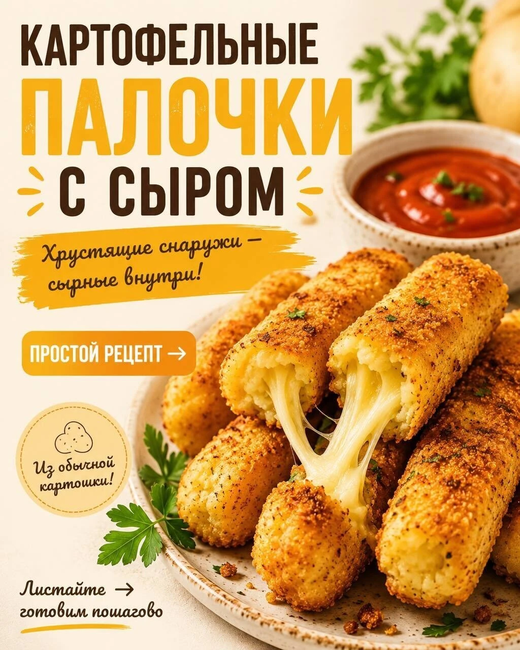 🥔🧀 ХРУСТЯТ СНАРУЖИ — А ВНУТРИ ТЯНЕТСЯ СЫР!