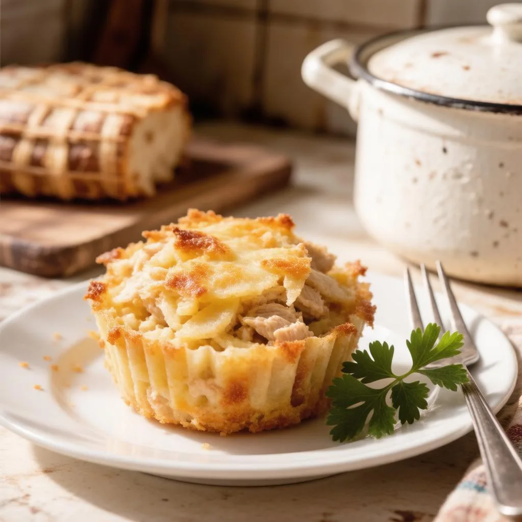 Порционная картошка с курицей в формочках