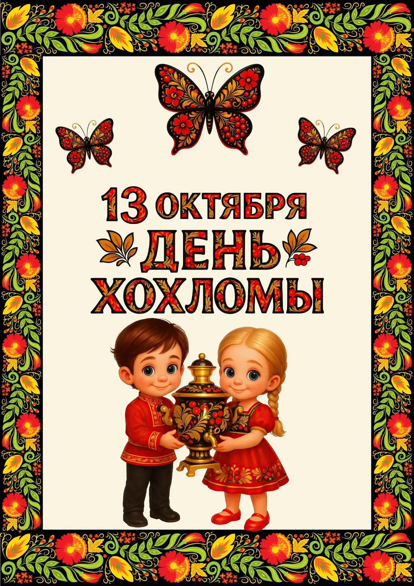 📆13 октября отмечается Всемирный день хохломы – праздник, посвященный одному из самых ...