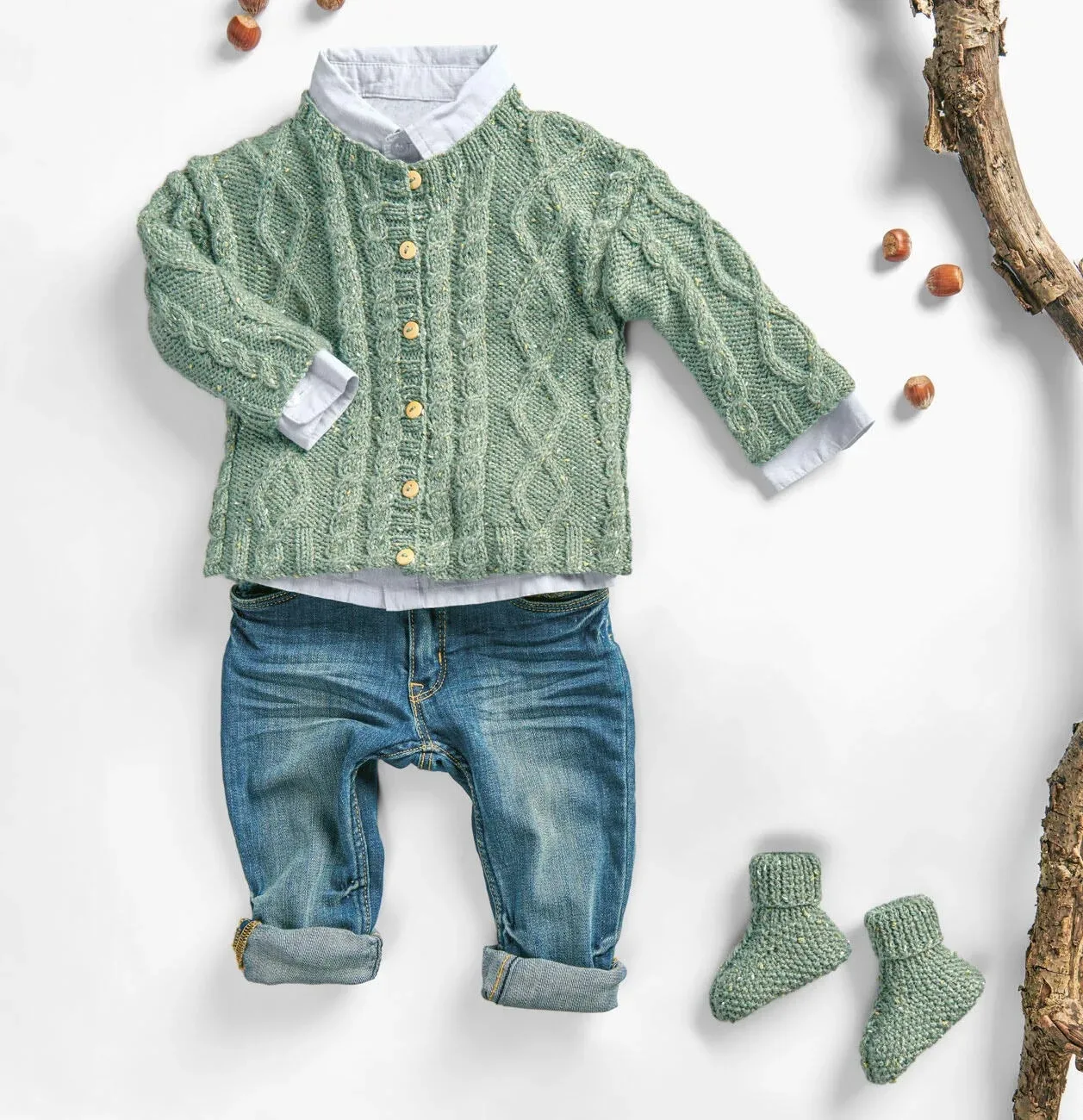 Детский жакет и пинетки Baby Dream Tweed