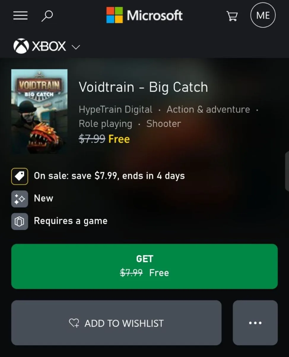 Voidtrain: Большой улов (DLC) сейчас БЕСПЛАТЕН в магазине Xbox на следующие 6 дней