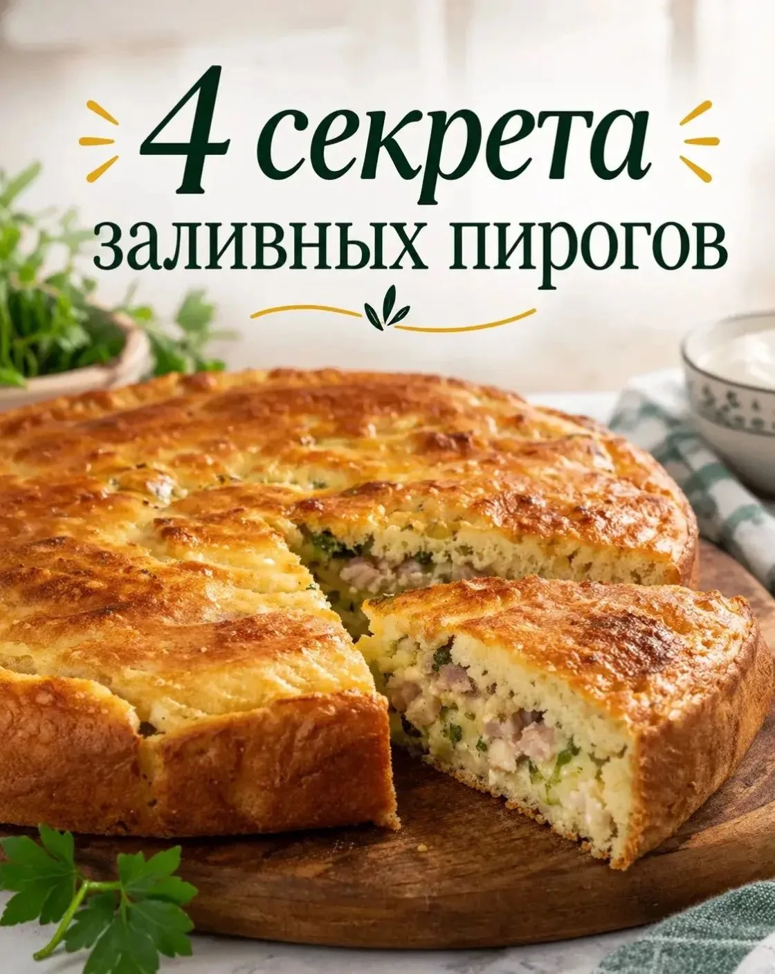 Заливной пирог — это настоящая палочка-выручалочка, ведь готовится он быстро, а получае...