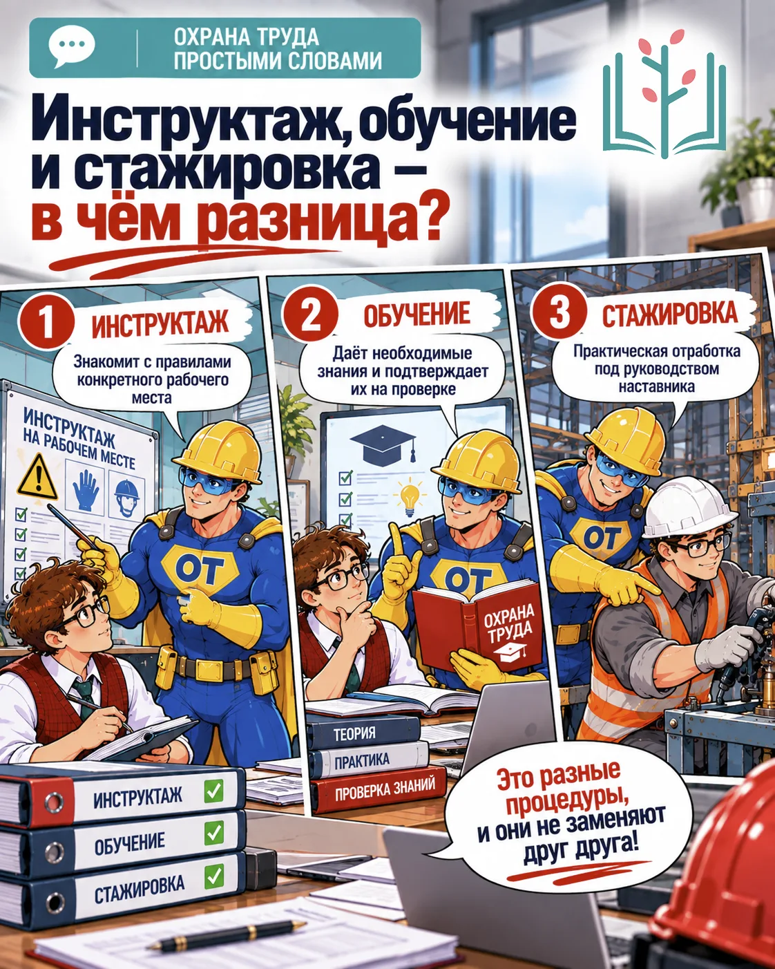 ИНСТРУКТАЖ, ОБУЧЕНИЕ И СТАЖИРОВКА — В ЧЁМ РАЗНИЦА?