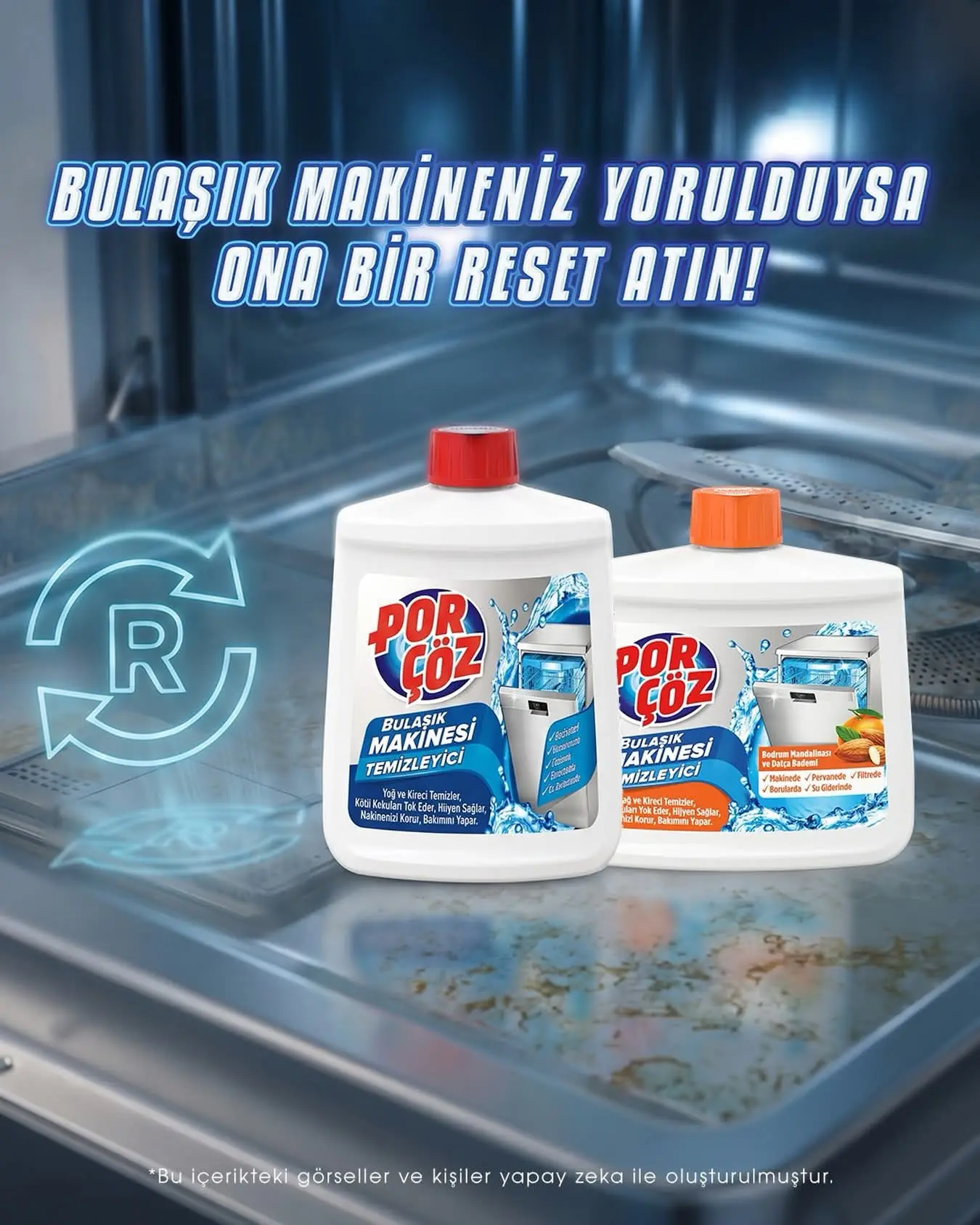 🔄 Ваша посудомоечная машина устала? Перезагрузите её с Porçöz Bulaşık Makinesi Temizle...