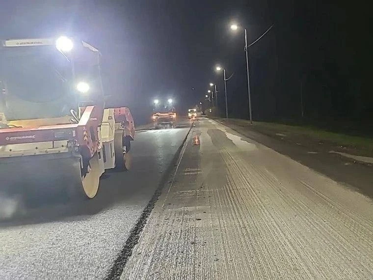 На спуске Сельдинского шоссе в Ульяновске уложили почти 12 тысяч кв. м асфальта