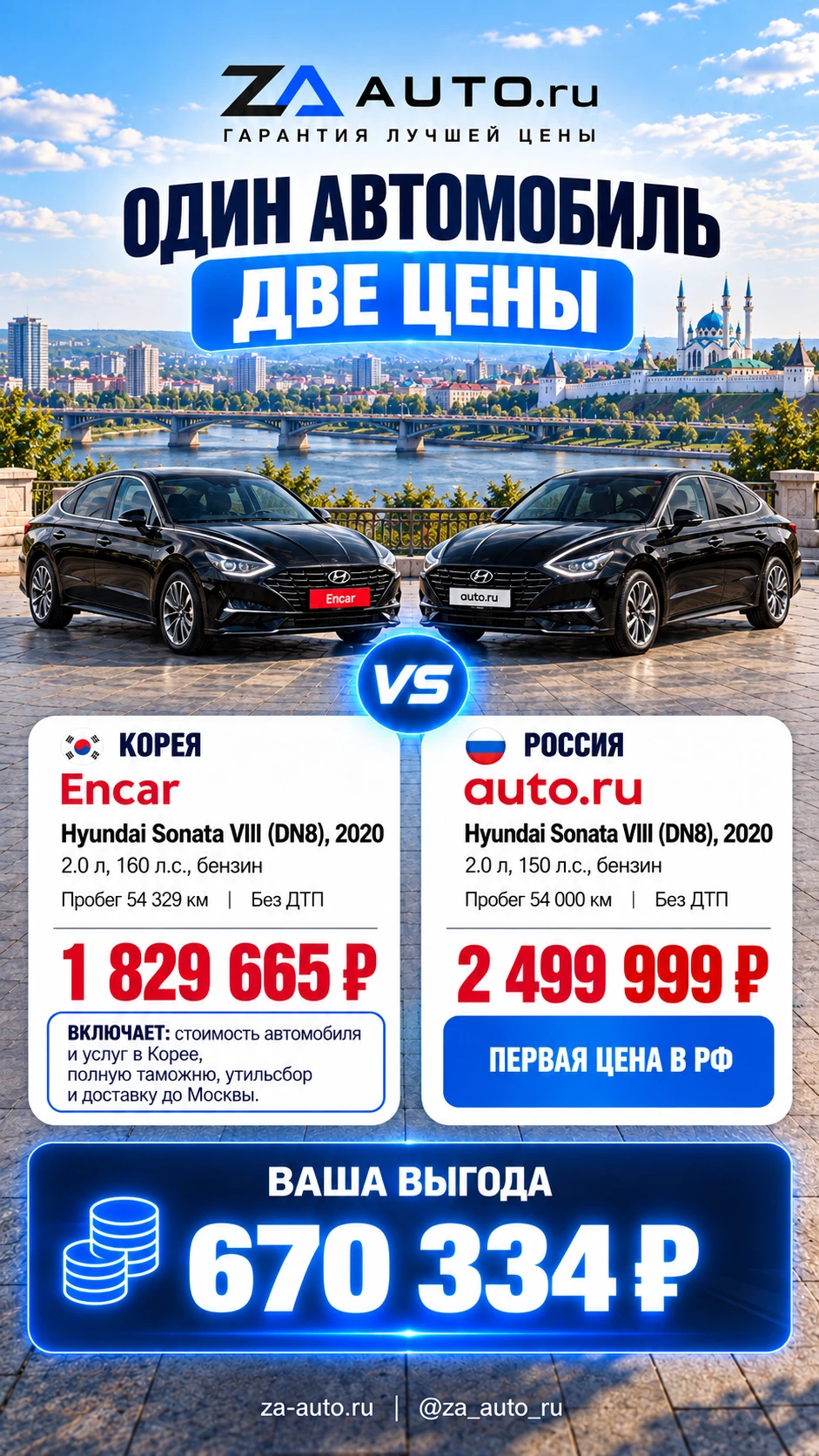 🔥 **Hyundai Sonata VIII 2020 — выгода 670 334 ₽**