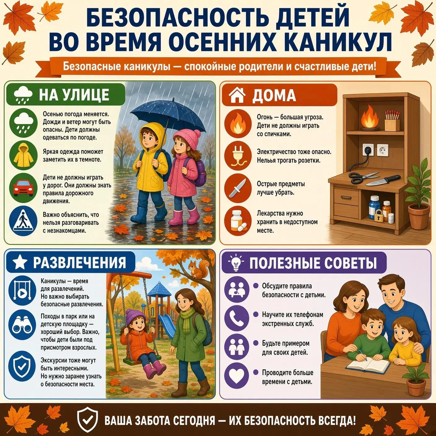 Безопасность детей во время осенних каникул