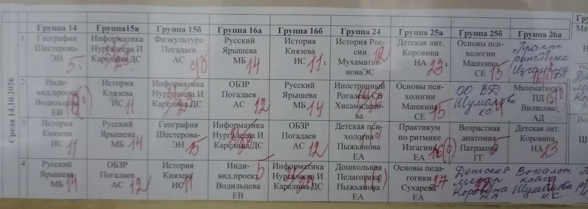 Расписание на завтра⚡