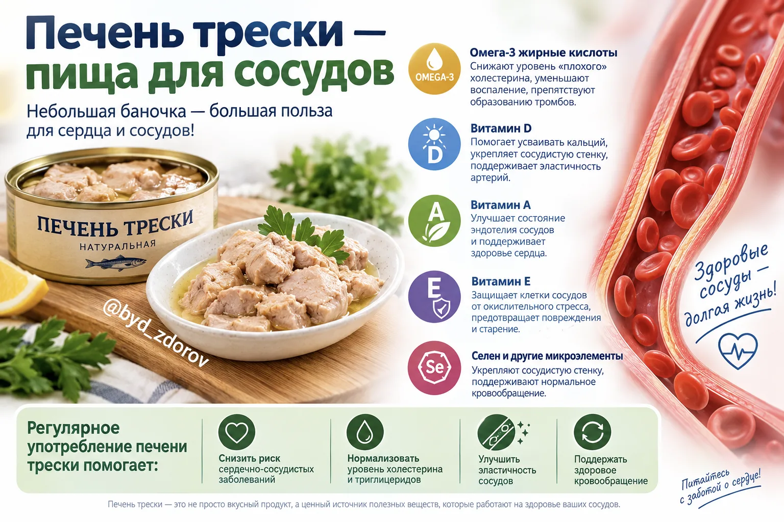 💥 ПЕЧЕНЬ ТРЕСКИ — ПИЩА ДЛЯ СОСУДОВ
